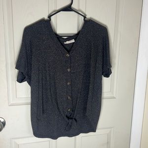 Button down  top, gray, size Large, Brand: pink Republic